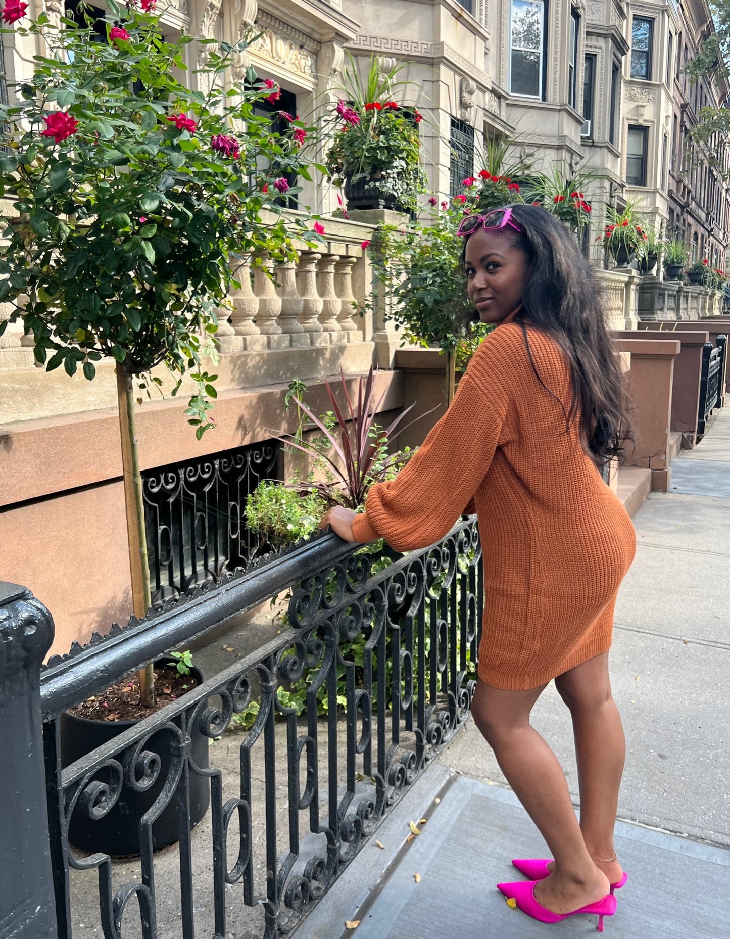 Fall Into You Sweater Dress RED & COPPER