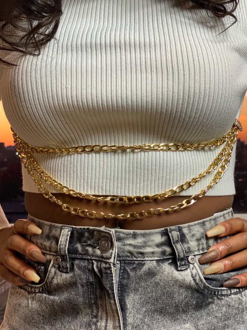 “Dripped in Gold Chains” Crop Top